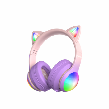 Ασύρματα Παιδικά Ακουστικά με LED | Kiddoboo Delulu Headphones Pink