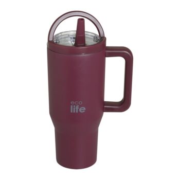 Θερμός Tumbler με Διπλό Χερούλι 900ml Cranberry | Ecolife